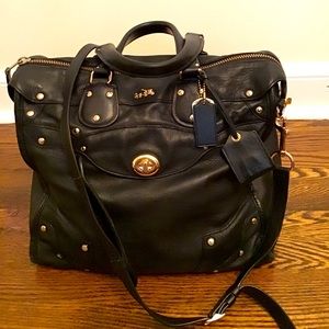 Authentic Coach Rhyder 33 Black Leather Satchel